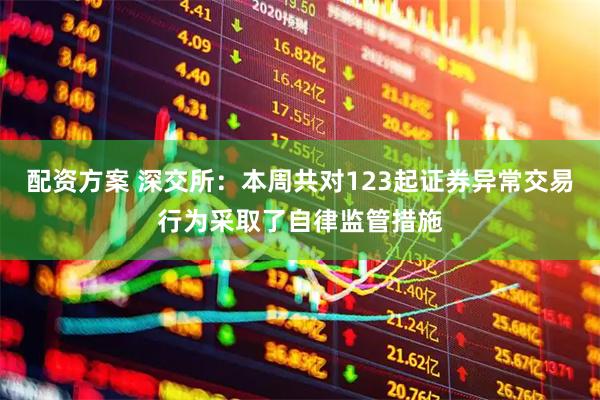 配资方案 深交所：本周共对123起证券异常交易行为采取了自律监管措施